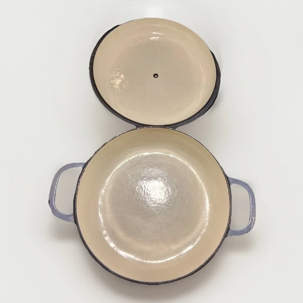Parini Grey Enameled Cast Iron Round Braiser Casserole Dish with Lid